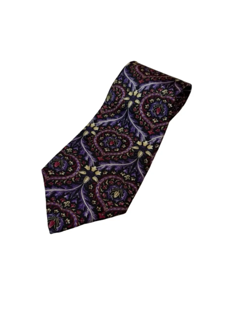 Christian Dior Monsieur Silk Tie Purple Paisley Floral Made in USA Luxury